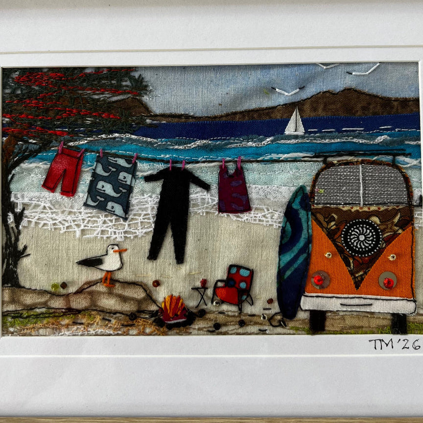 Little Wimsies Textile Art | Surf Life with Combi