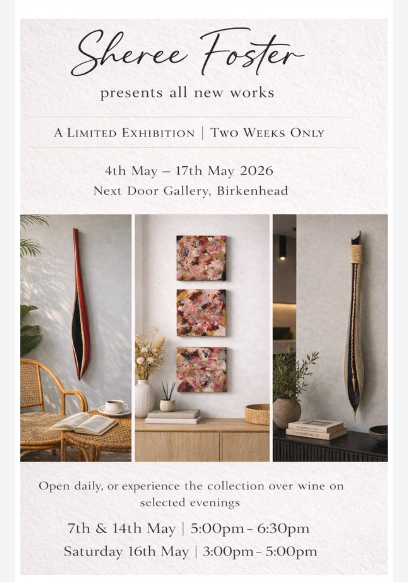 Limited Exhibition now extended until midday 24th May 2026 by Sheree Foster