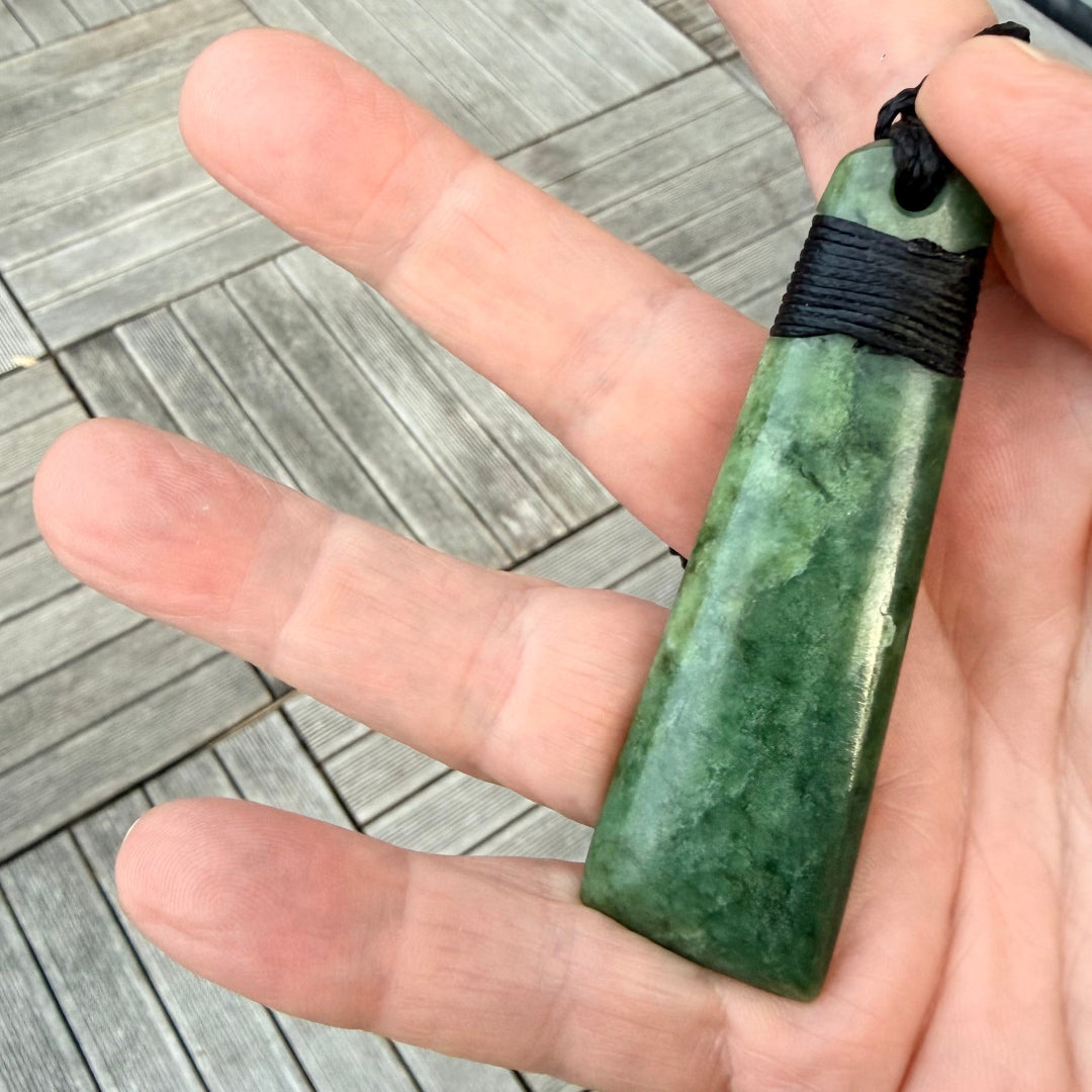 Carved Koru Pounamu Toki | Medium