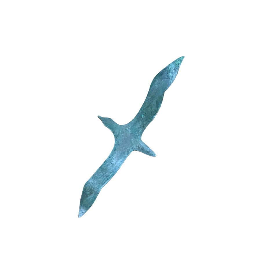 Copper gannet wall sculpture on a white background