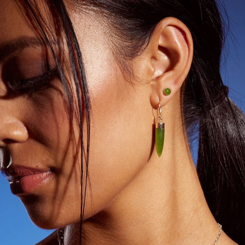 Pounamu Dot Stud Earrings