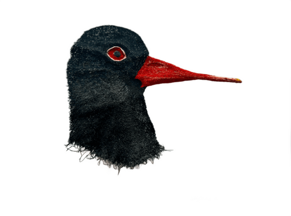 Oystercatcher Sculptural Embroidery