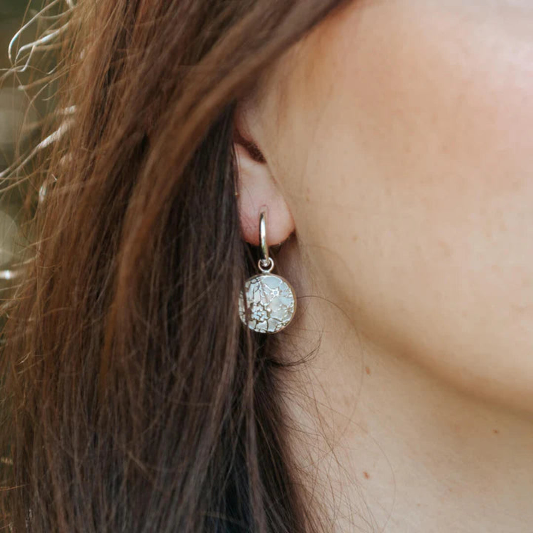 Silver Lace Pod Earrings