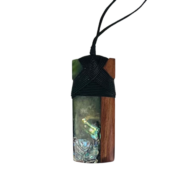 Art Toki - Pounamu With Rimu & Paua Shell