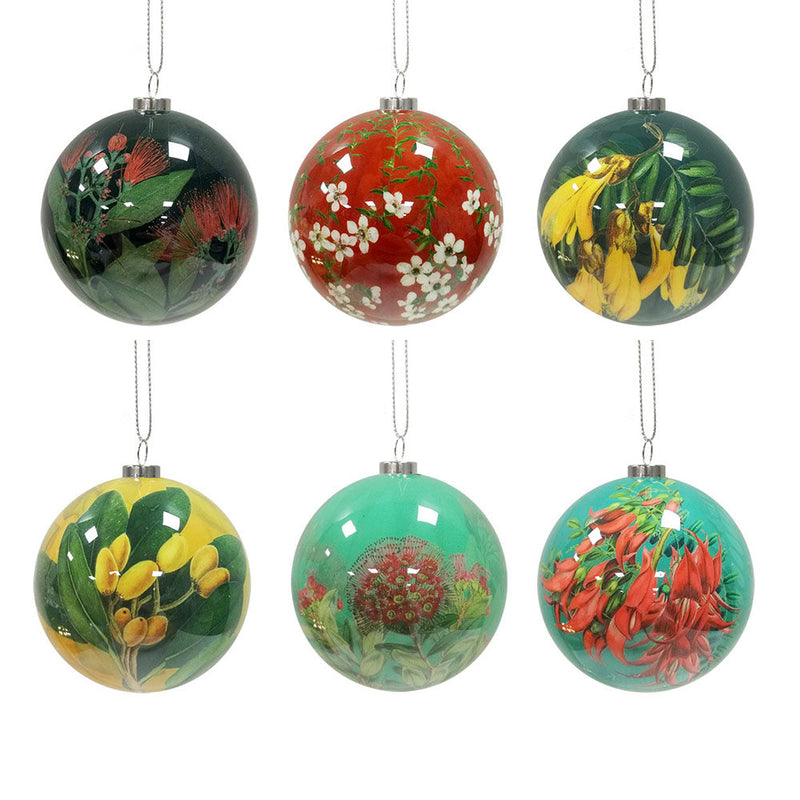 Native Flowers Christmas Baubles Boxed Set