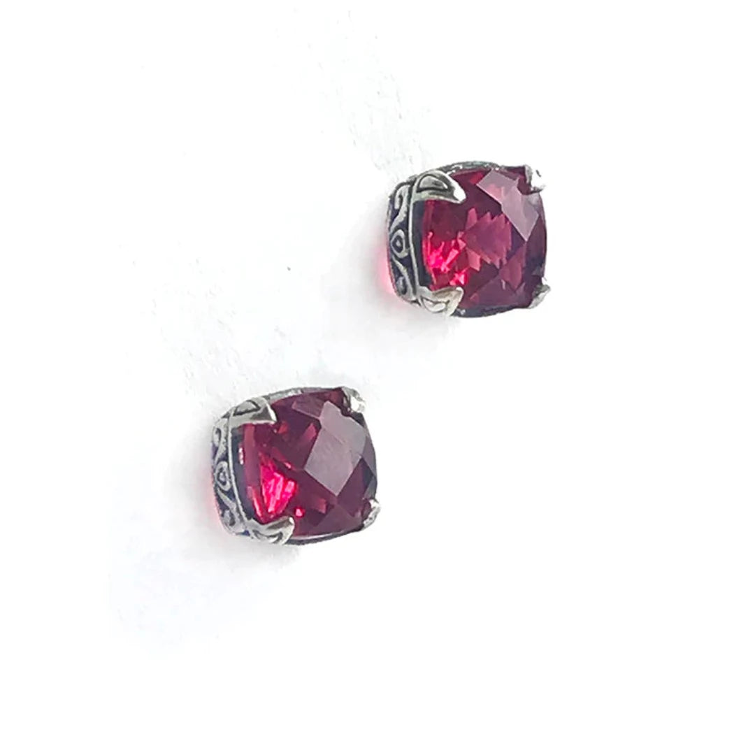 Botanical Stud Pink Quartz Earrings