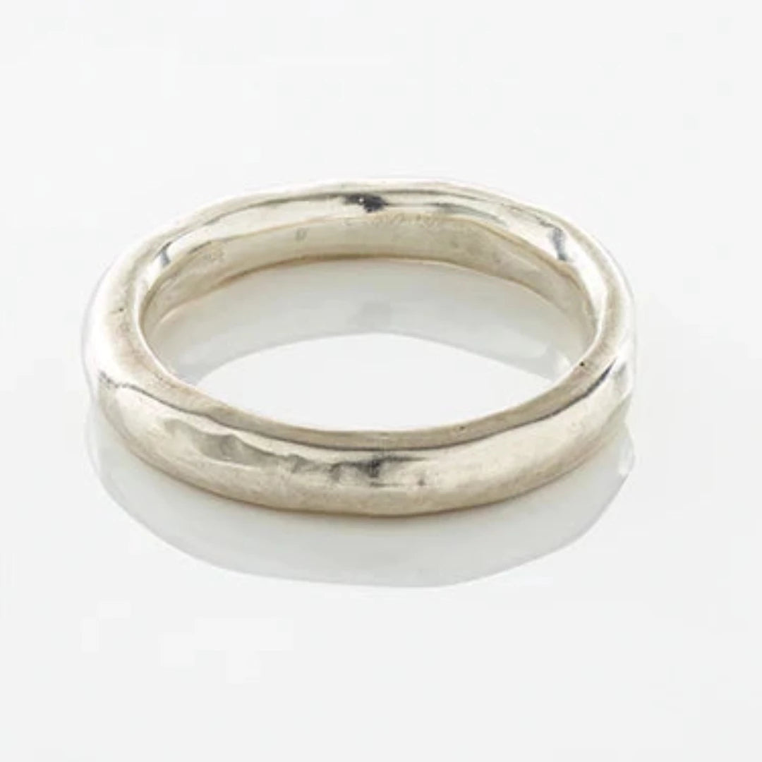 Warrior Silver Hand Hammered Bangle