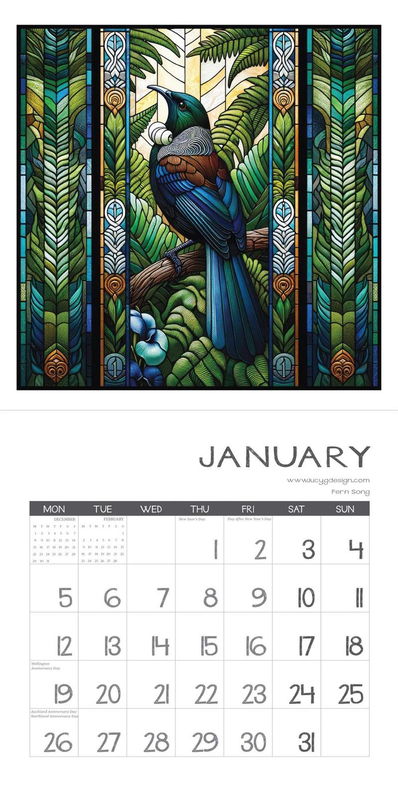2026 Lucy Gauntlet Wall Calendar