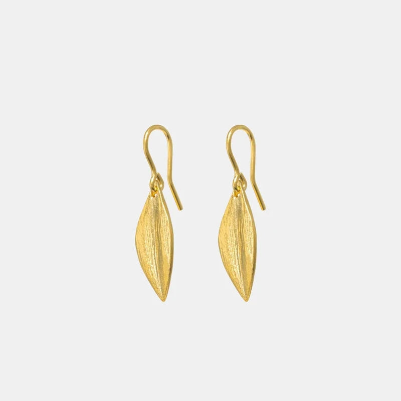 Leaf Earrings Short | 22ct Gold Plate