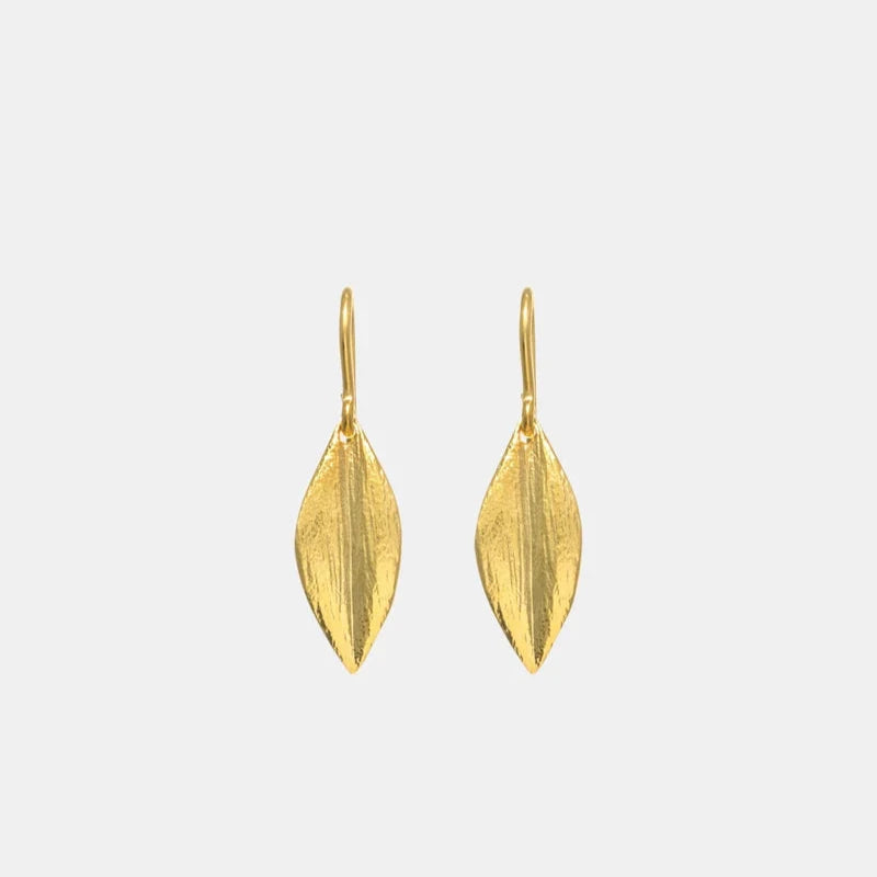 Leaf Earrings Short | 22ct Gold Plate