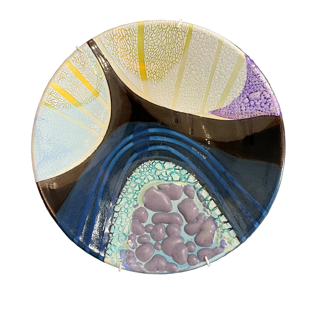 Wall Hung Bowl | Blue White Purple Textured