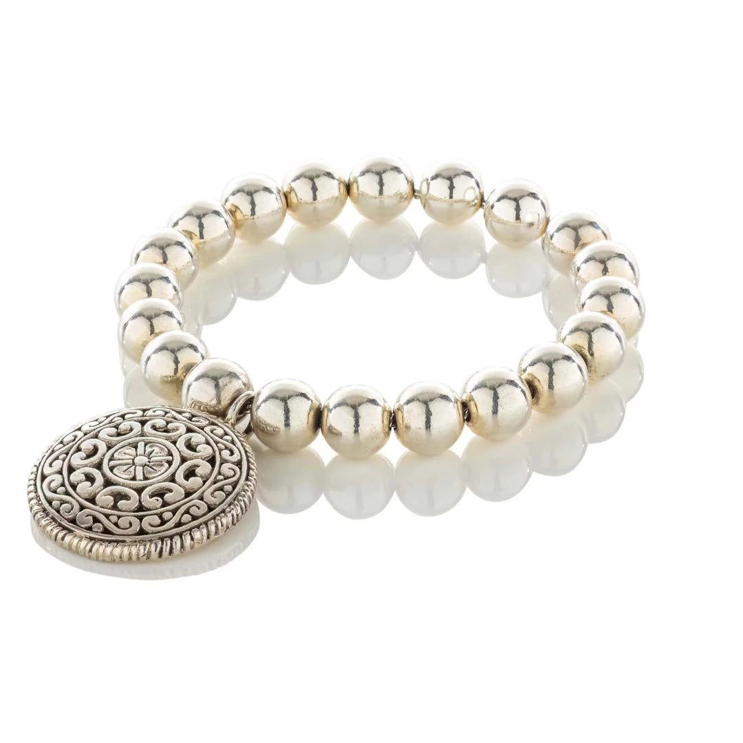 Warrior Shield Silver Bracelet