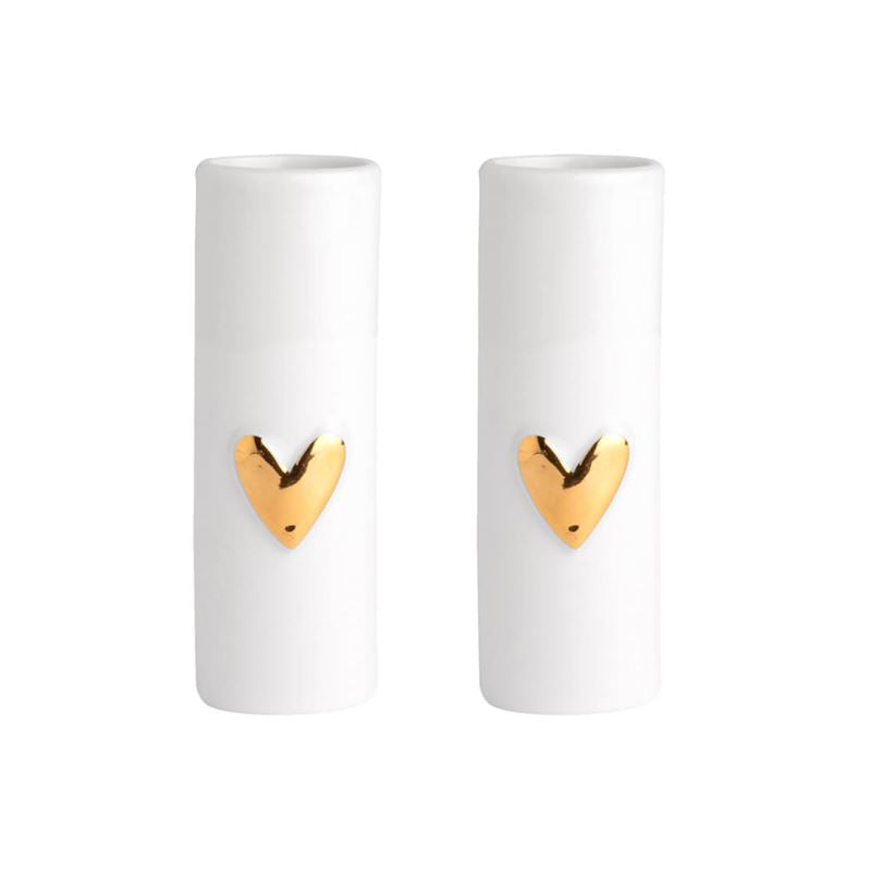 Gold Heart Mini Vases Set Of 2