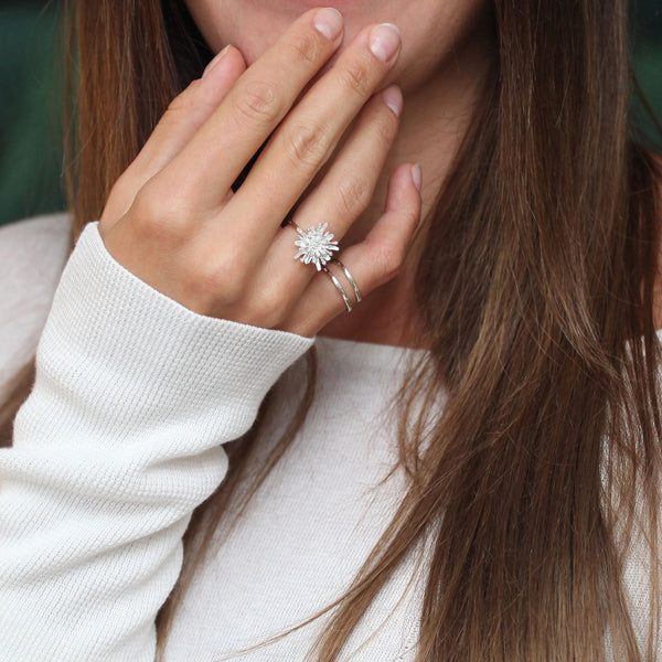 Mt Cook Lily Ring Sterling Silver