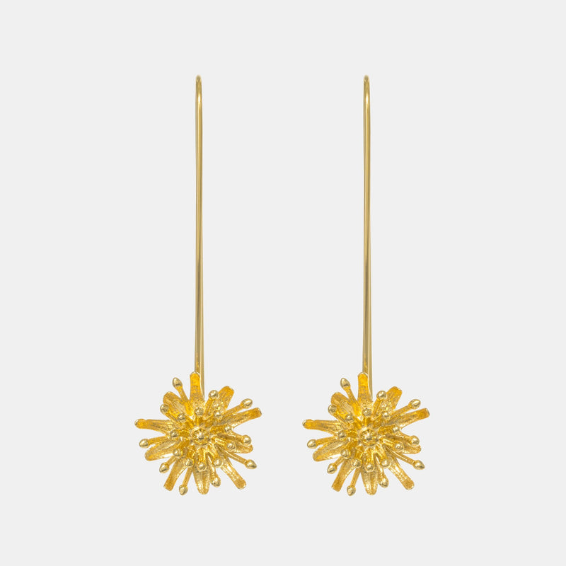 Mt Cook Lily Earrings Stems |  22ct Gold Plate