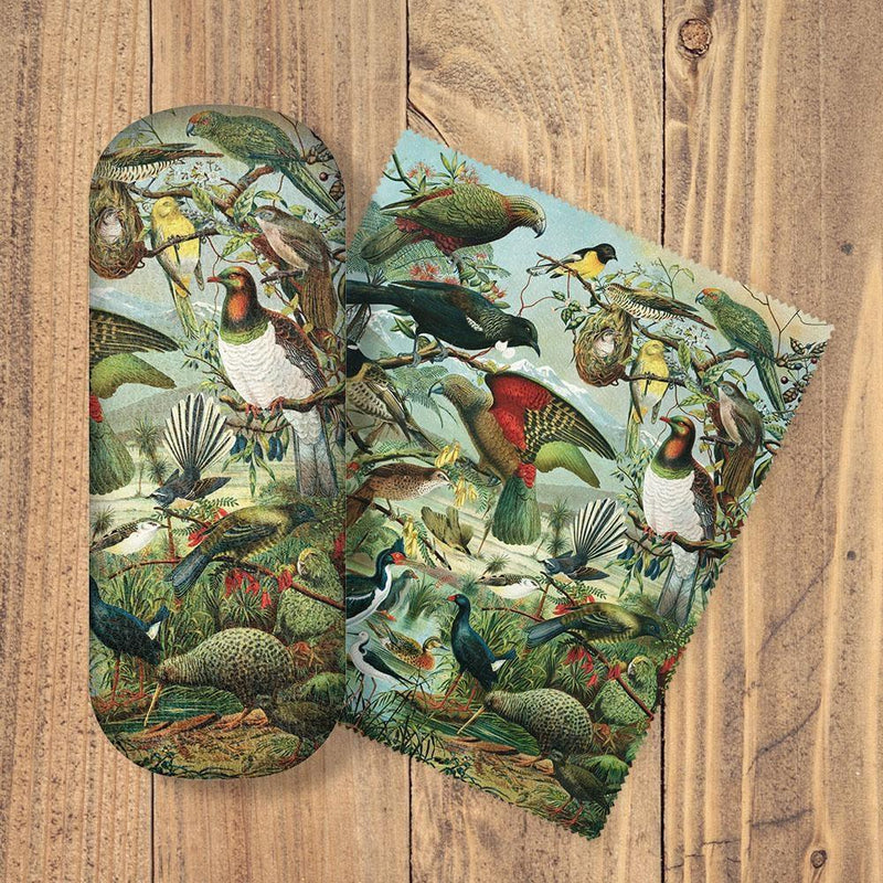 NZ Native Birds Glasses Case With Lens Cloth