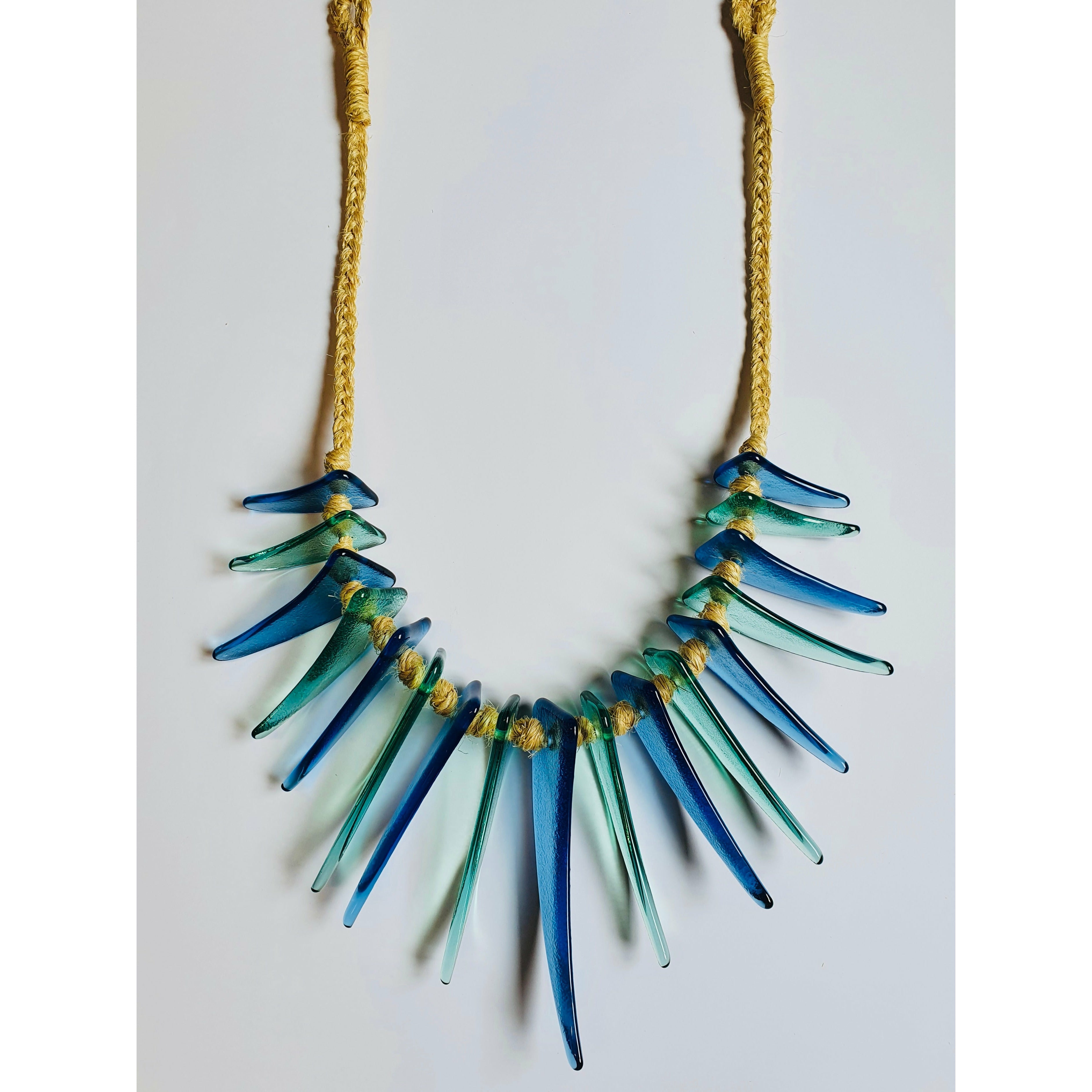 Island Tusk Glass Wall Necklace