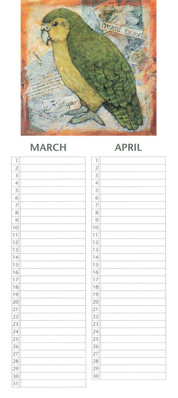 Cecily NZ Birds Perpetual Birthday Calendar