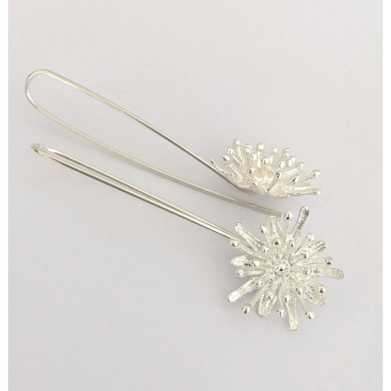 Mt Cook Lily Earrings Stems Sterling Silver
