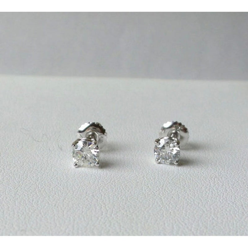 Diamond Stud Earrings 14k White Gold