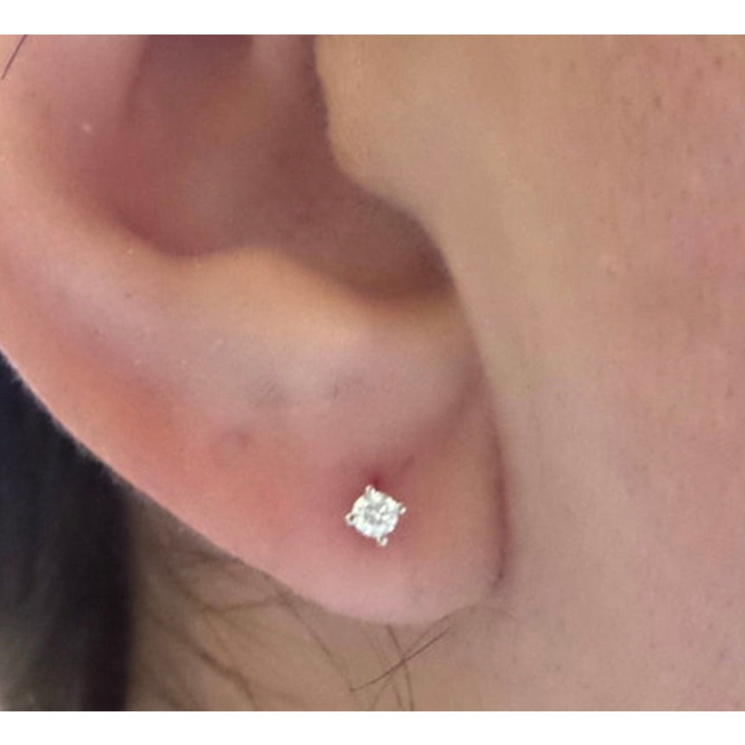 Diamond Stud Earrings 14k White Gold