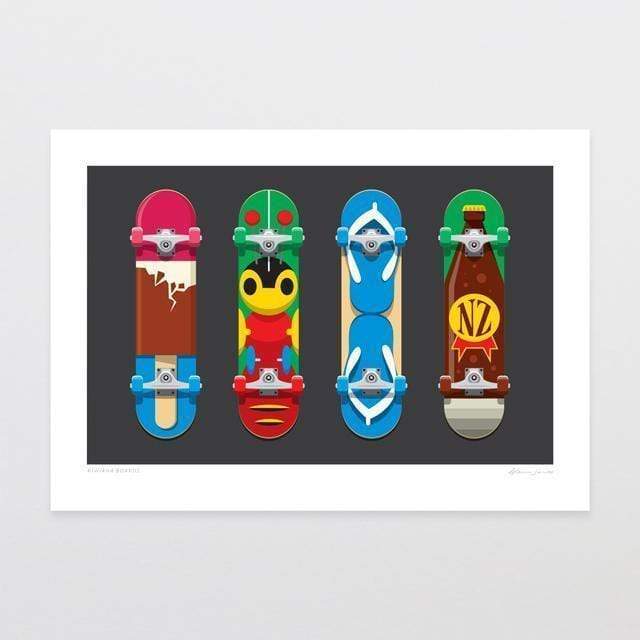 Kiwiana Boards Art Print