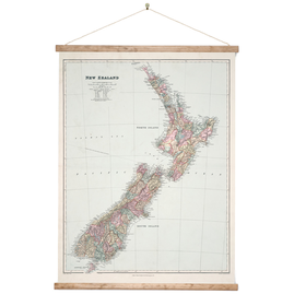 Vintage Map Of New Zealand Wall Chart